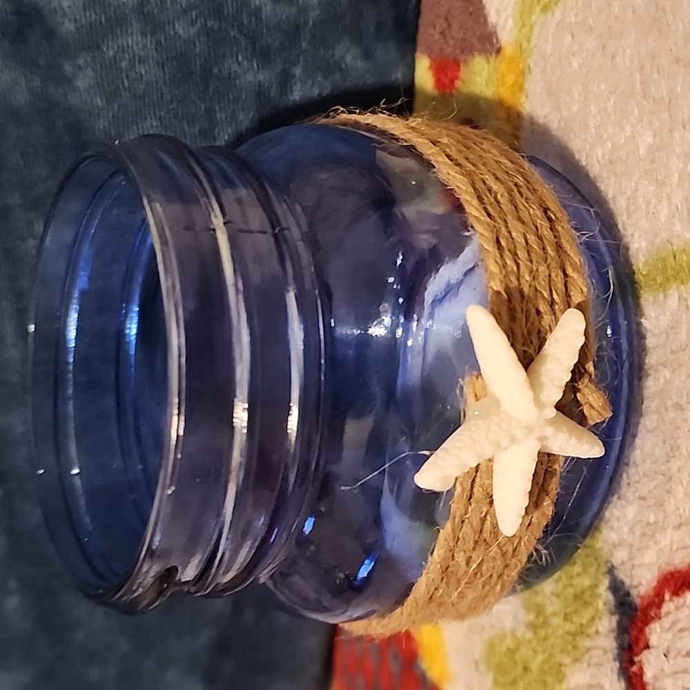 Shore Living Blue Starfish Jar